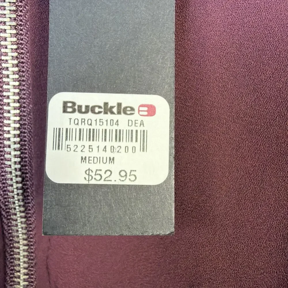 Buckle BKE boutique metal top military utility burgundy medium whimsygoth NWT - Picture 6 of 12